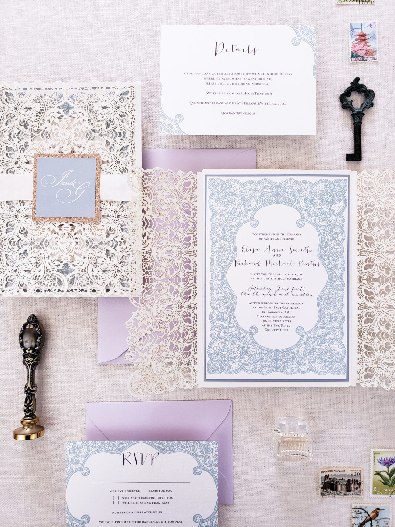 Doily Wedding Invitation, Rustic Lace Wedding