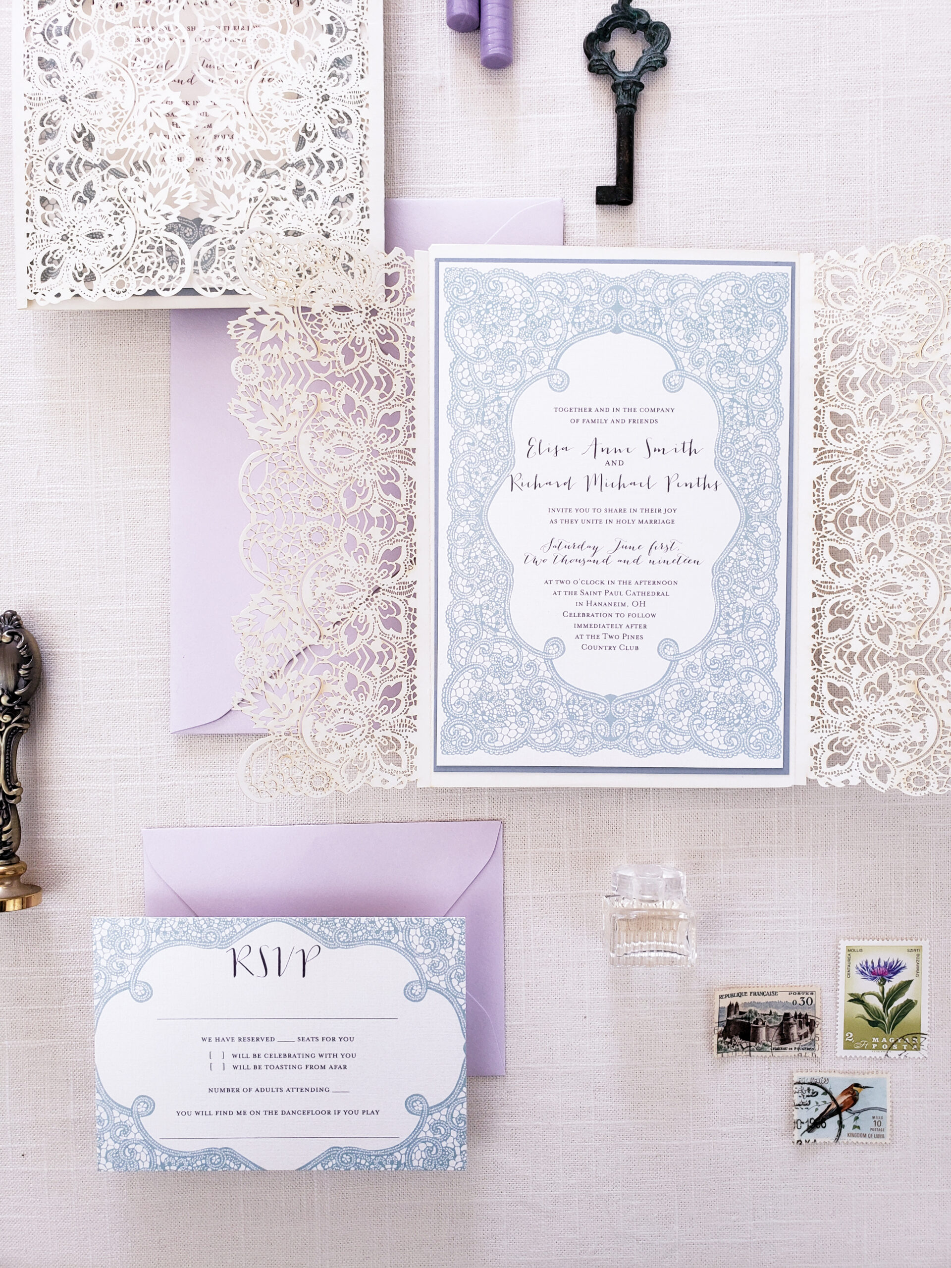 Doily Wedding Invitation, Rustic Lace Wedding