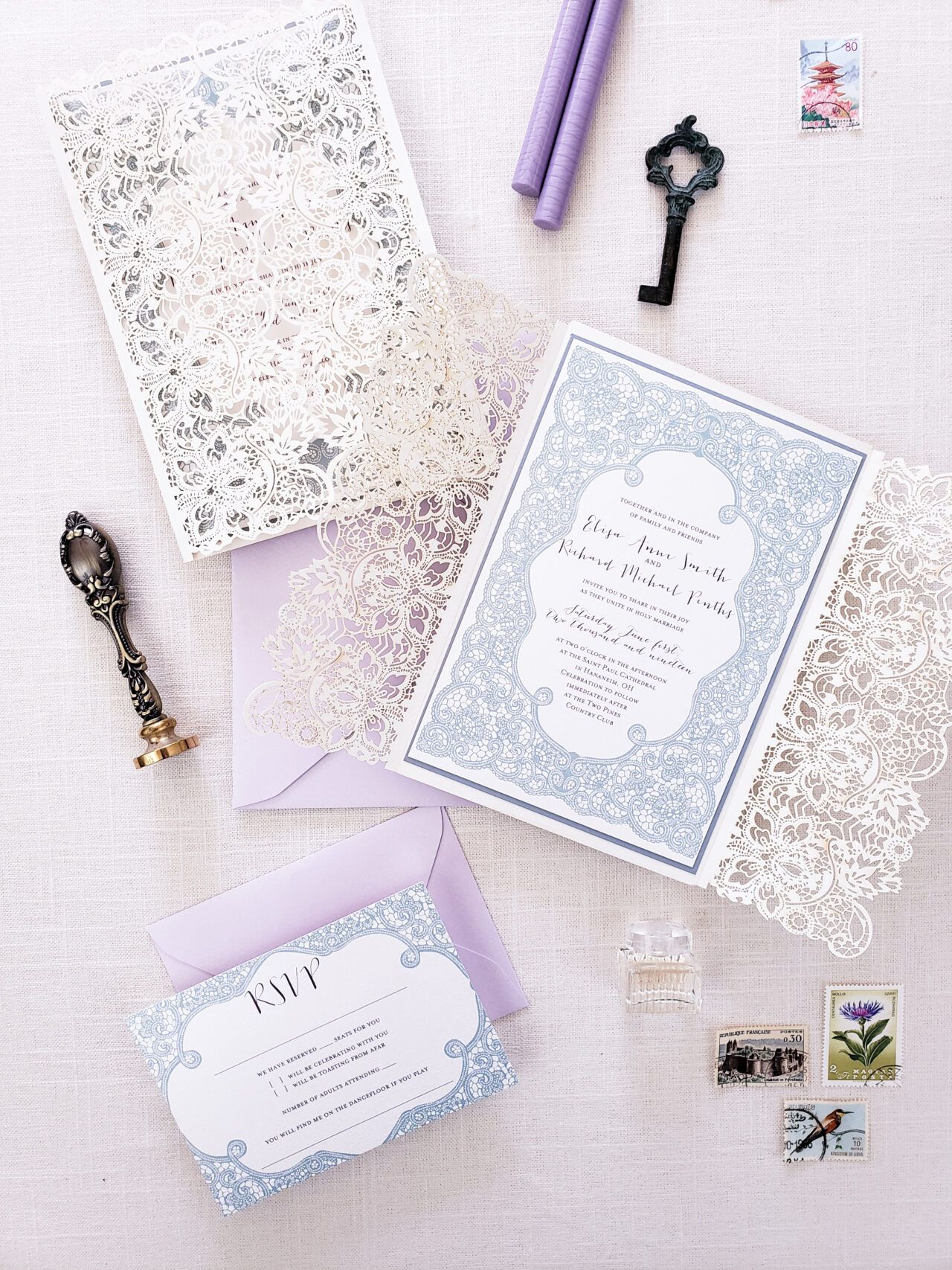 Doily Wedding Invitation, Rustic Lace Wedding