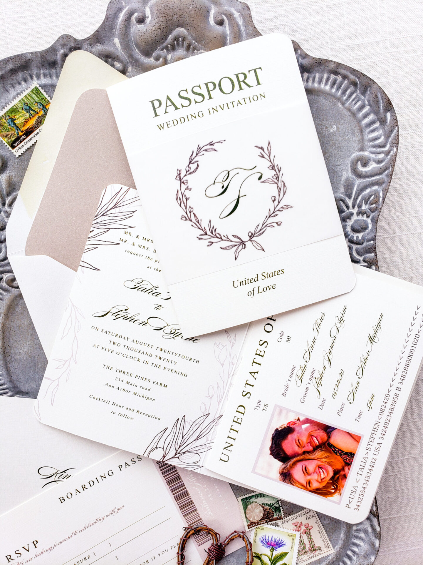 passport wedding invitation