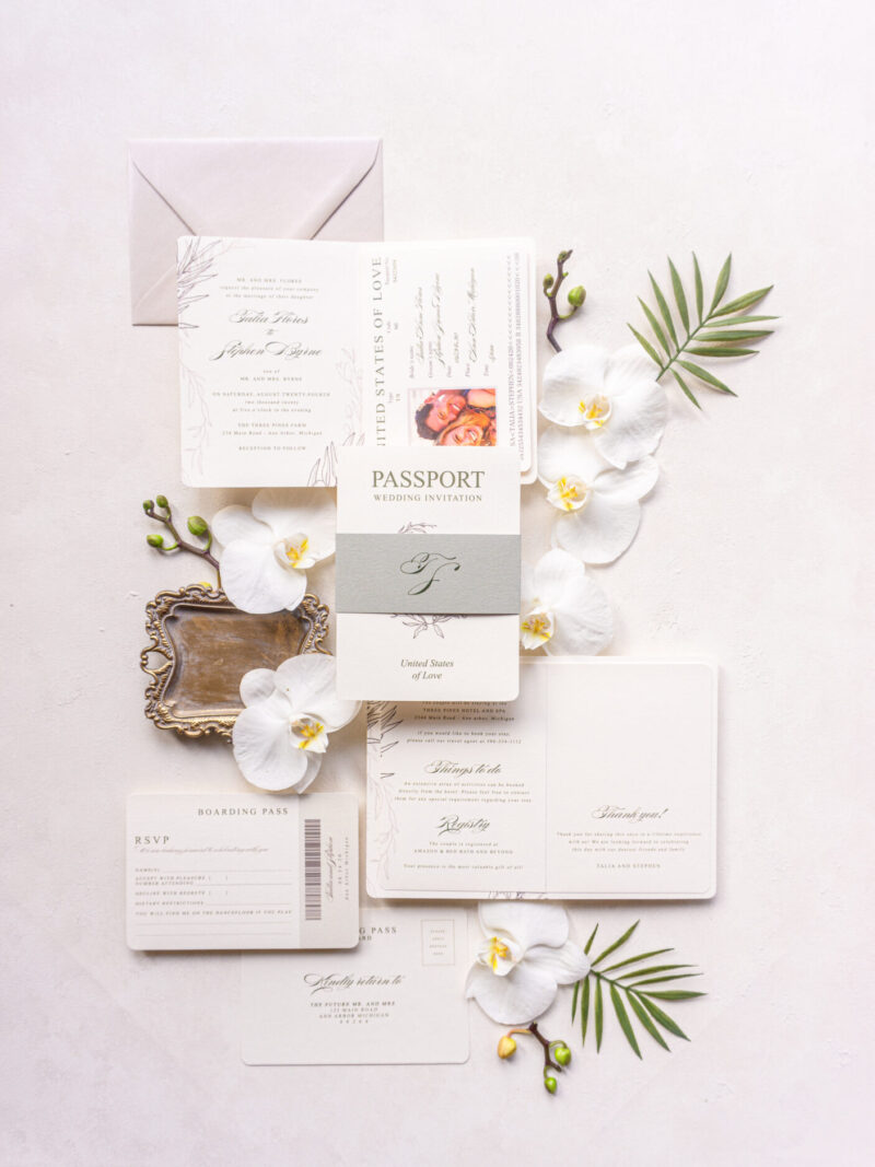 destination wedding invitation passport