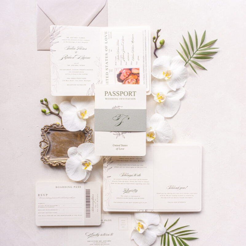 destination wedding invitation passport