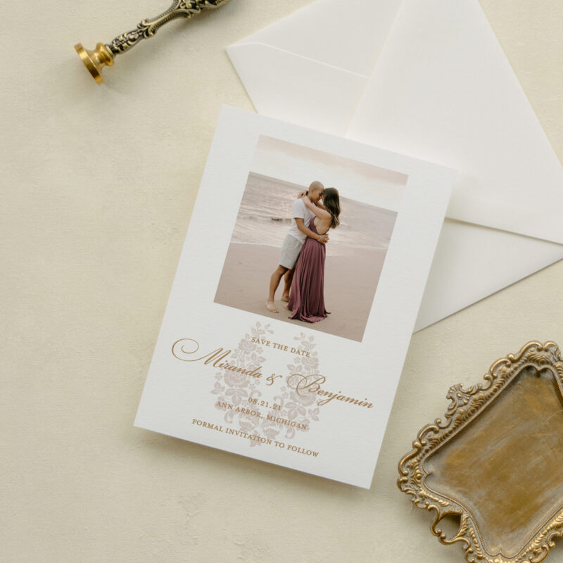 Save the date card- Begonia design