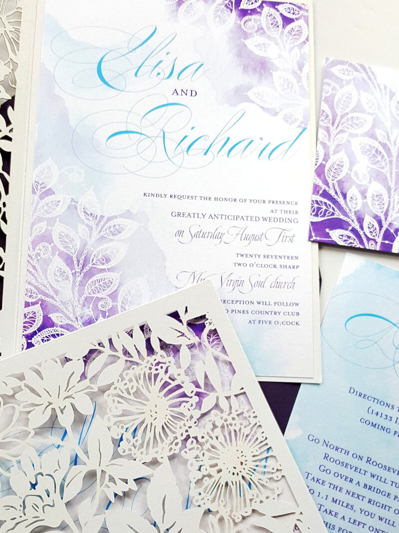 wedding invitation lace print