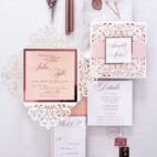 elegant laser cut wedding invitation suite, laser cut ivory wedding invitation sample, invitations for wedding simple