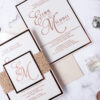blush and rose gold invitations