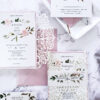 white stationery with pink border and flowers