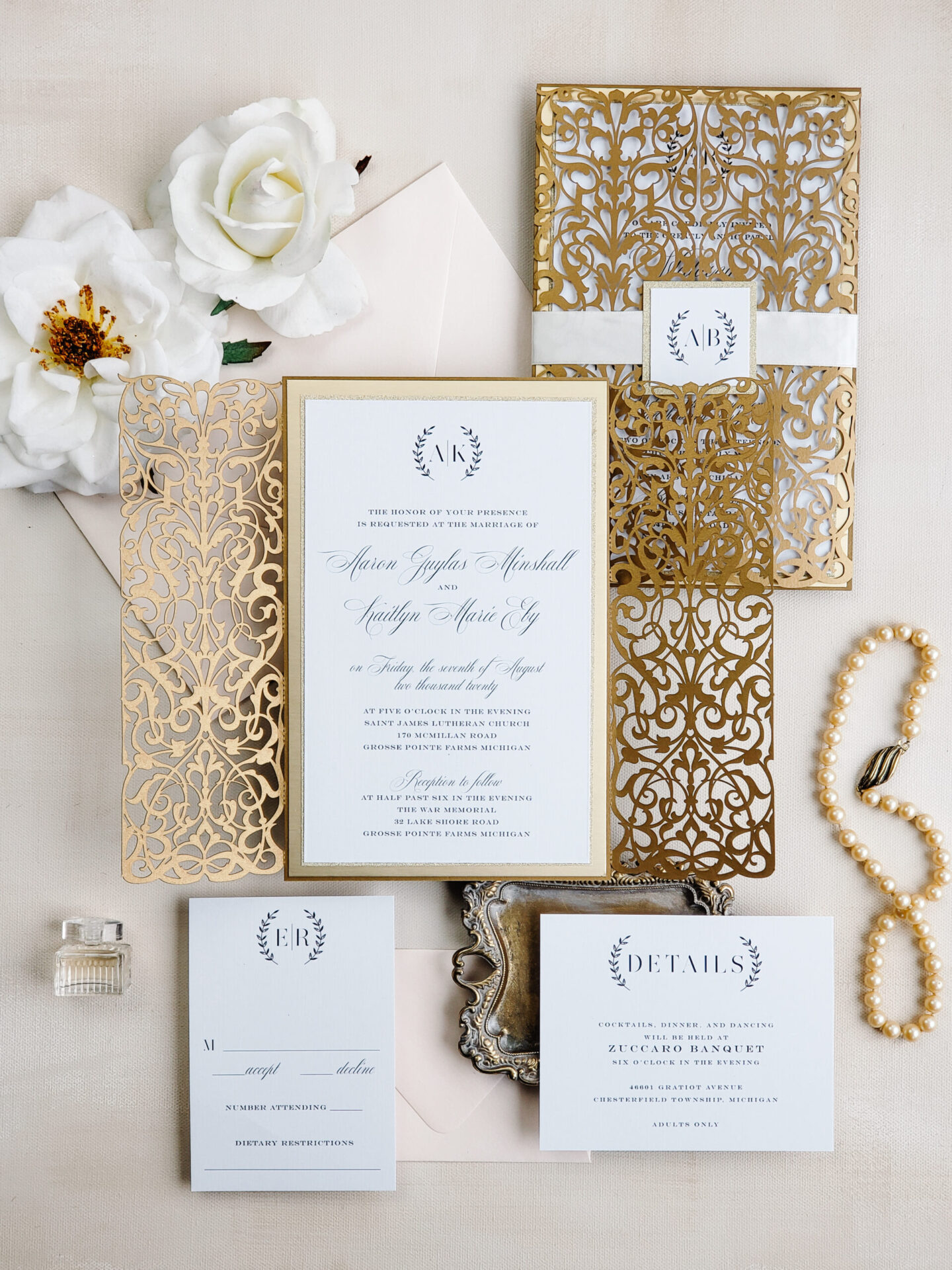 Gold Wedding Invitation, Royal Wedding Invitation