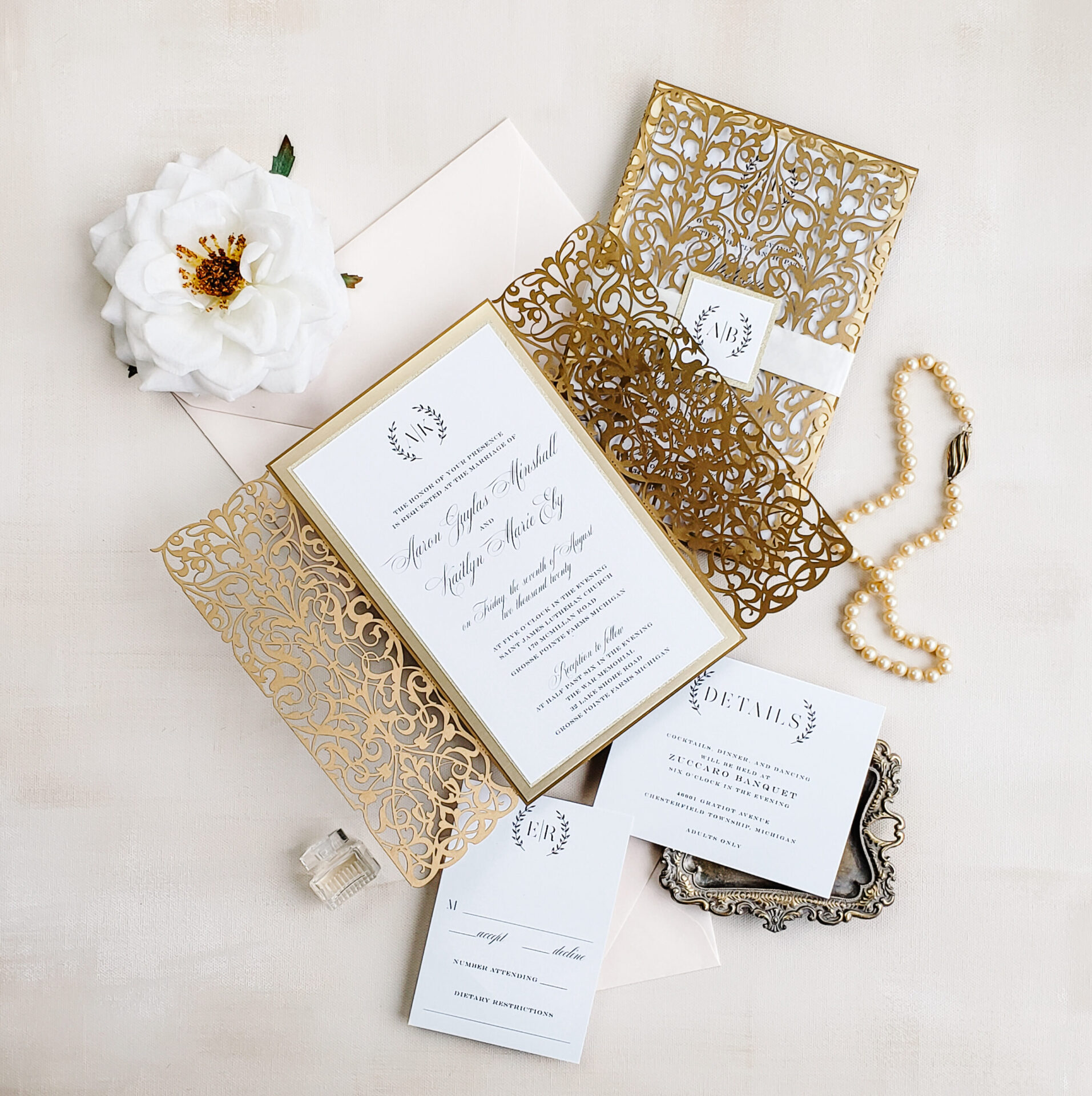 Gold Wedding Invitation, Royal Wedding Invitation