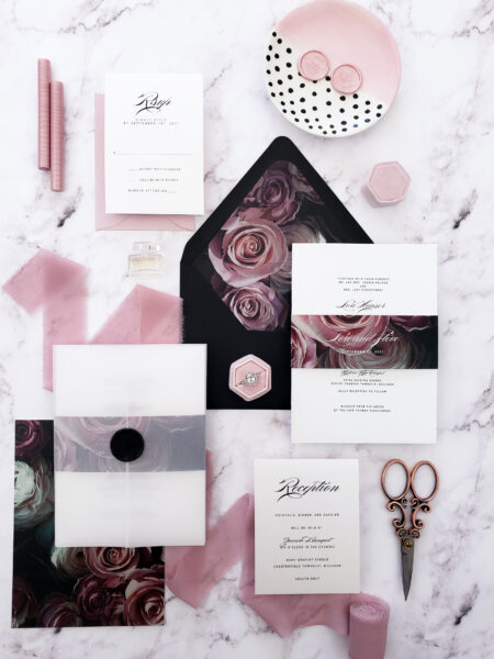 vellum wedding invitation suite