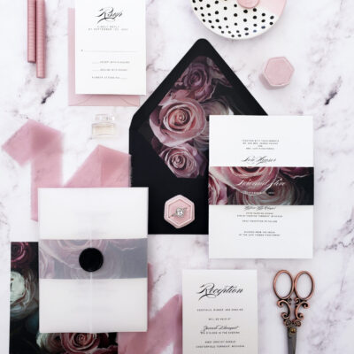 vellum wedding invitation suite