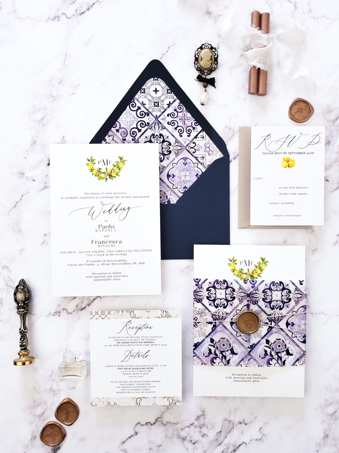 Eleganza Tropicale, Invitation Suite – LiliWeds