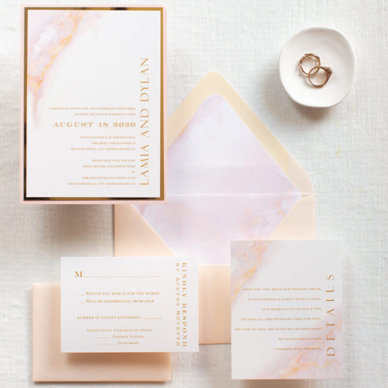 Marble wedding invites, blush marble effect wedding invitation suite, invitations for wedding