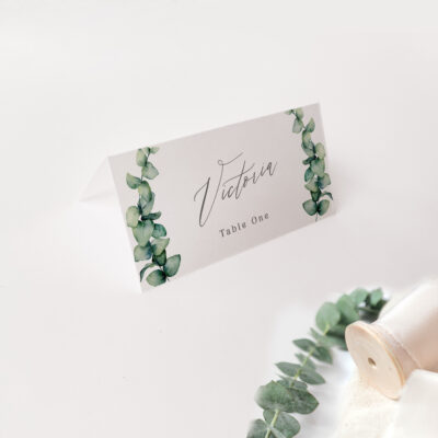 placecard with ferns