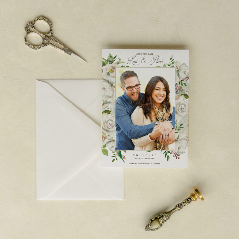 Save the date card - Athens design