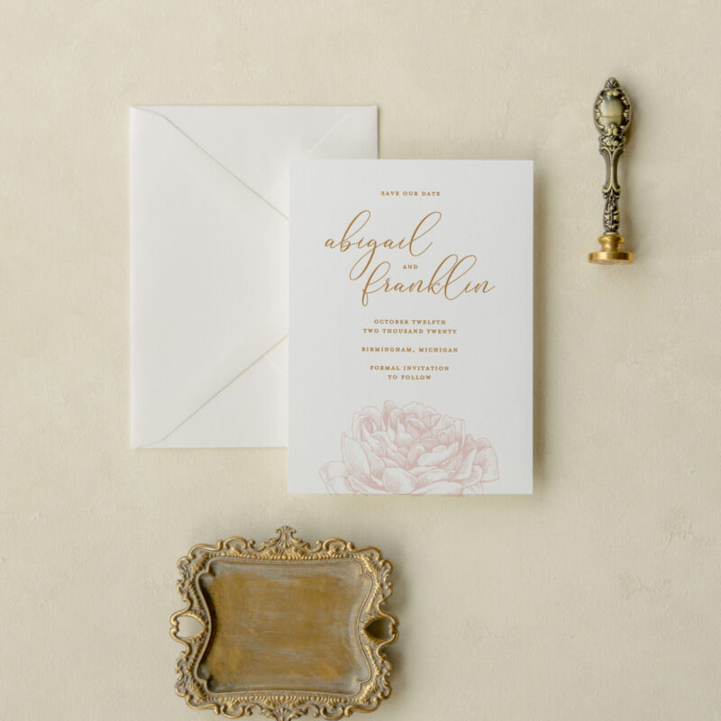 Save the date card - Blossomed design