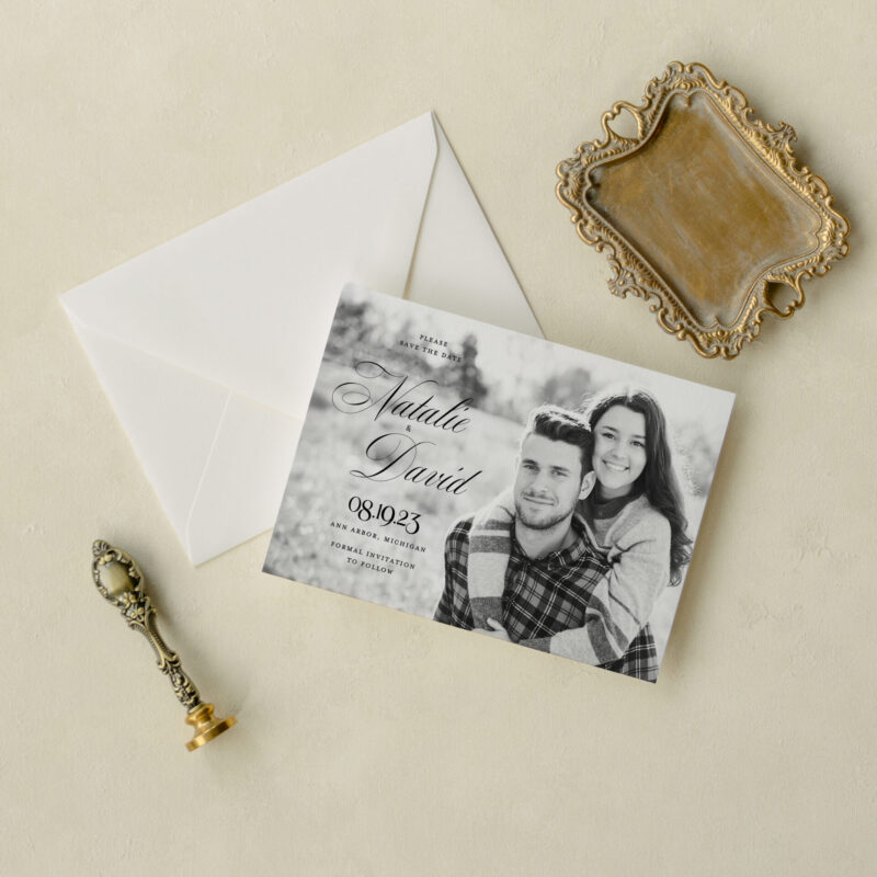 Save the date card - Brave design