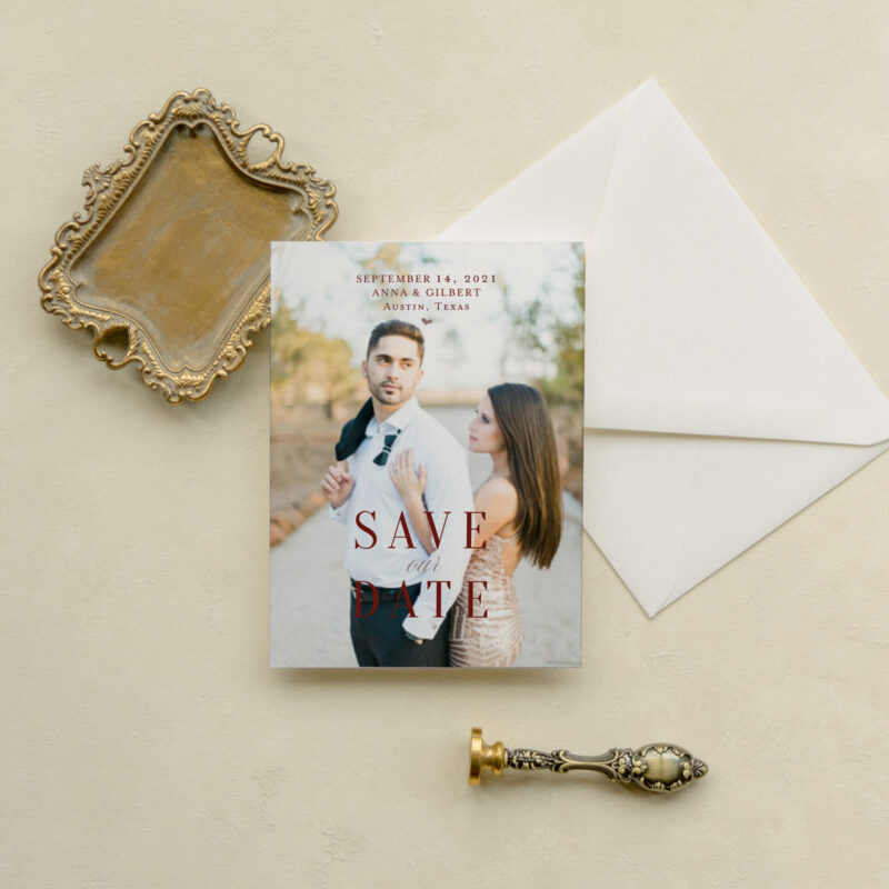 Save the date card - Cozy design