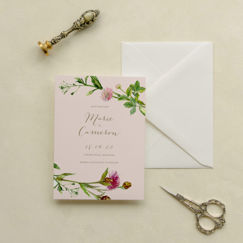 Save the date card - Crescent design