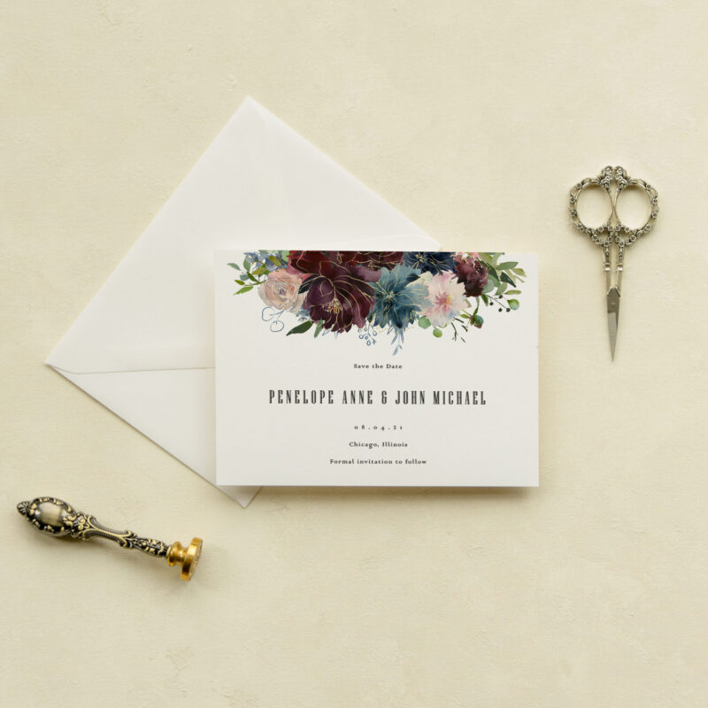 Save the date card - Fascinated design