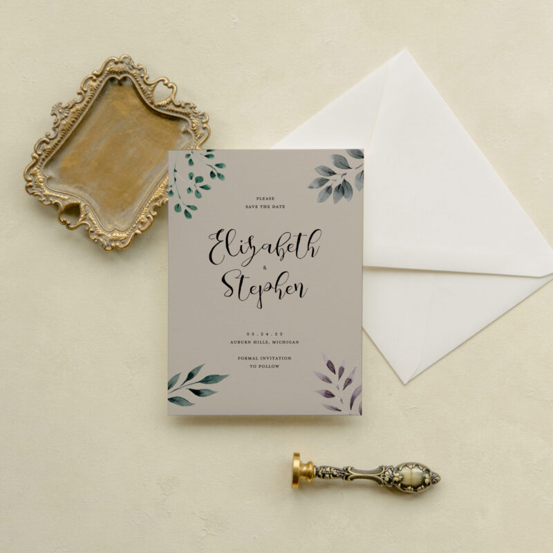 Save the date card - Gerbera design