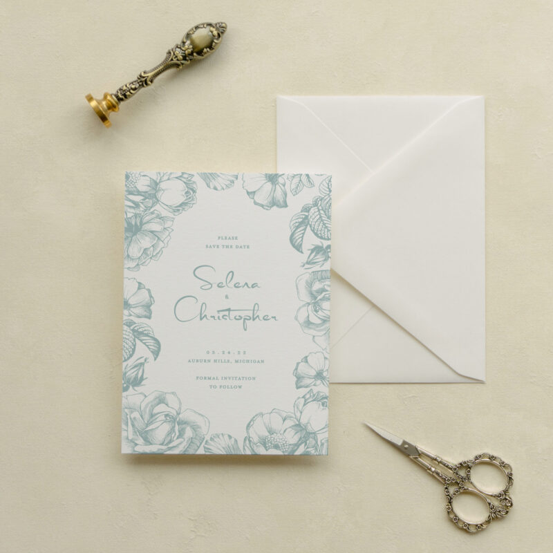 Save the date card - Glistening design