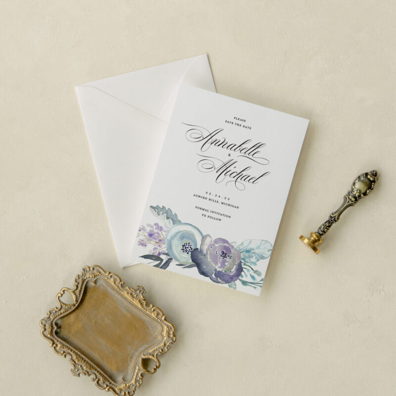 Save the date card - Lavender design