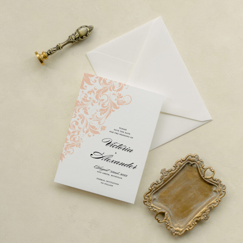 Save the date card - Malaga design