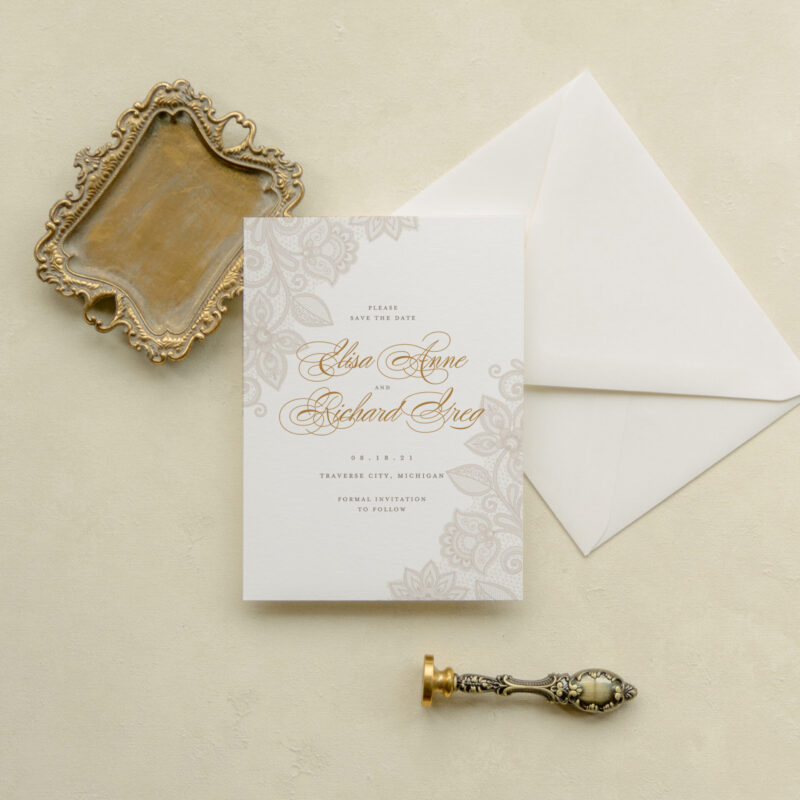Save the date card - Pansy design