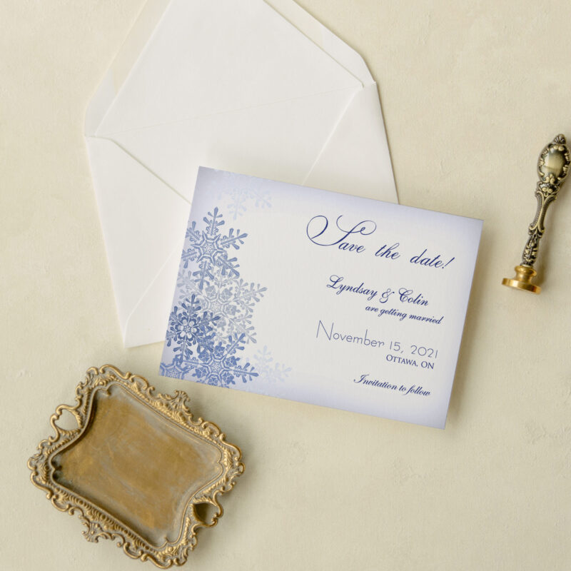 Save the date card - Poinsettia