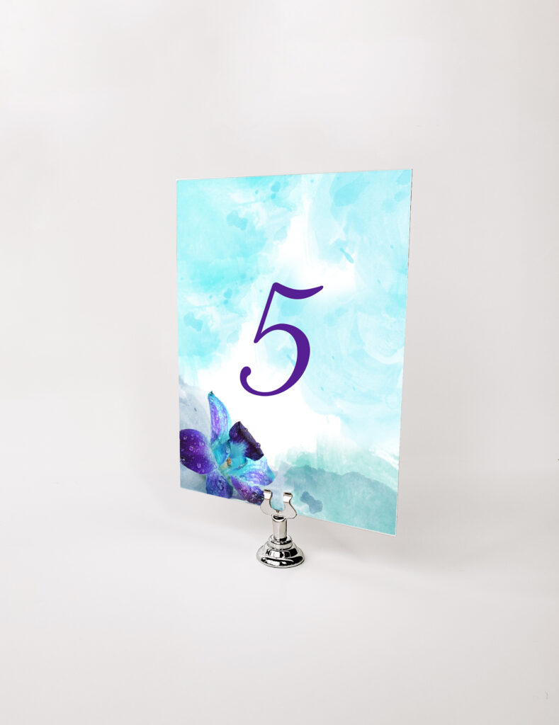[vc_row][vc_column][vc_separator][vc_column_text]Our flat table numbers are regularly 5x7inch, and are meant for use inside a frame or on a stand (not provided). A second layer can be added for sturdiness and to create a beautiful frame around the card (+$1.50/ea), a third layer can be added as well (+$1/ea). See below to estimate a cost for this and other day-of items.[/vc_column_text][/vc_column][/vc_row][vc_row][vc_column][vc_tta_accordion style=