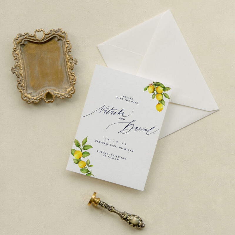 Save the date card - Sorrento design