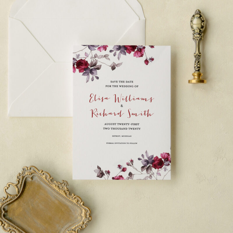 Save the date card - Aster design