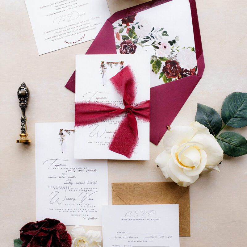 burgundy rustic wedding invitation, bohemian wedding invitation, rustic chic wedding invite, rustic wedding invitation burgundy marsala