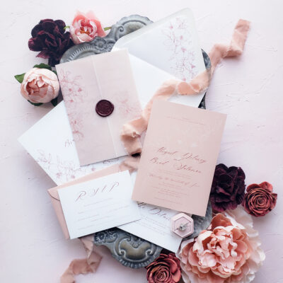 vellum organic wedding invitations