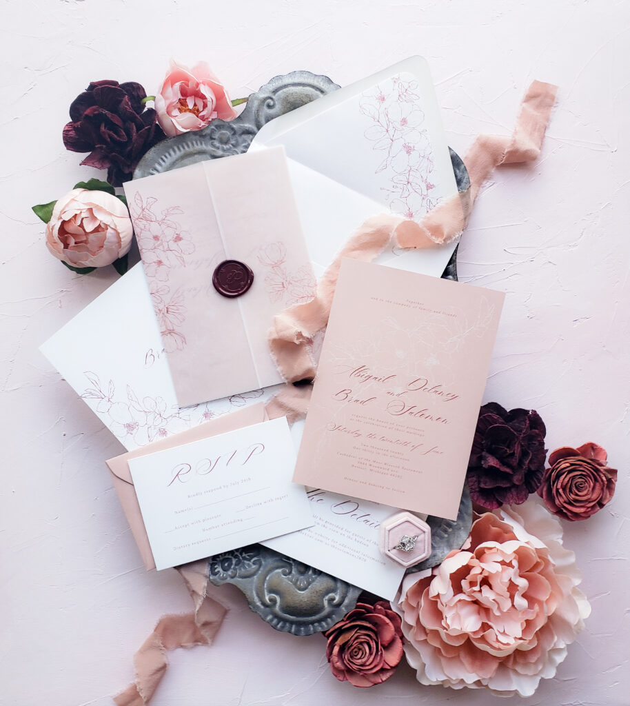 vellum organic wedding invitations