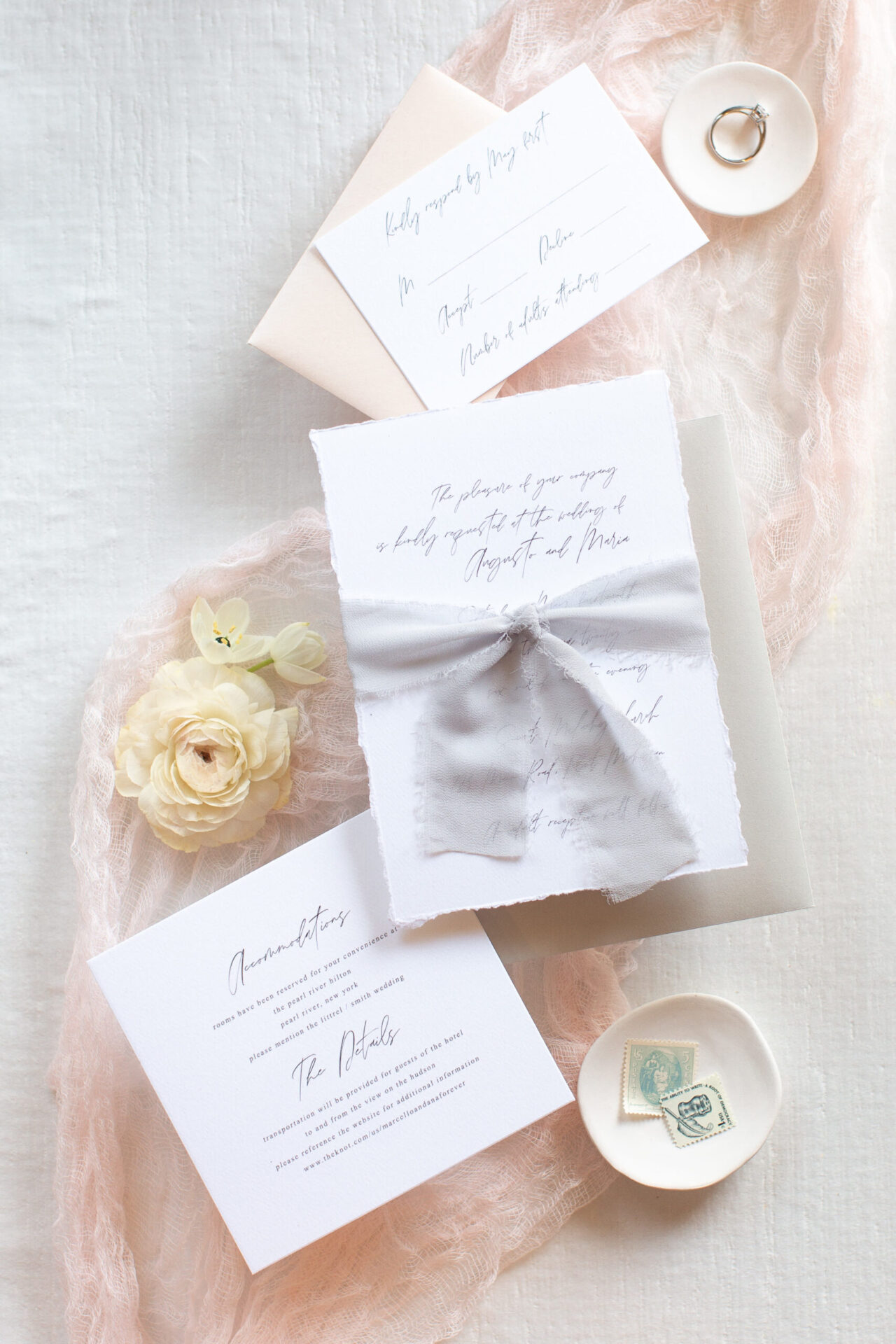 Deckled edge wedding invitation suite {Geneva design}