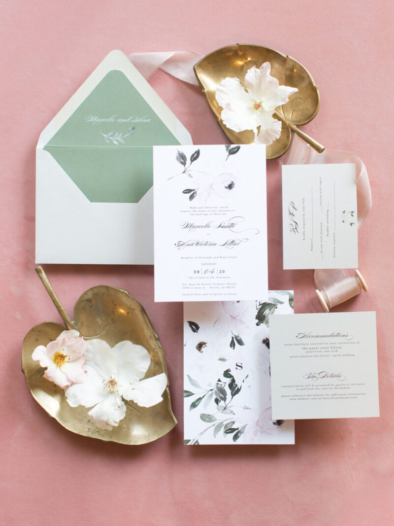 floral wedding invitations