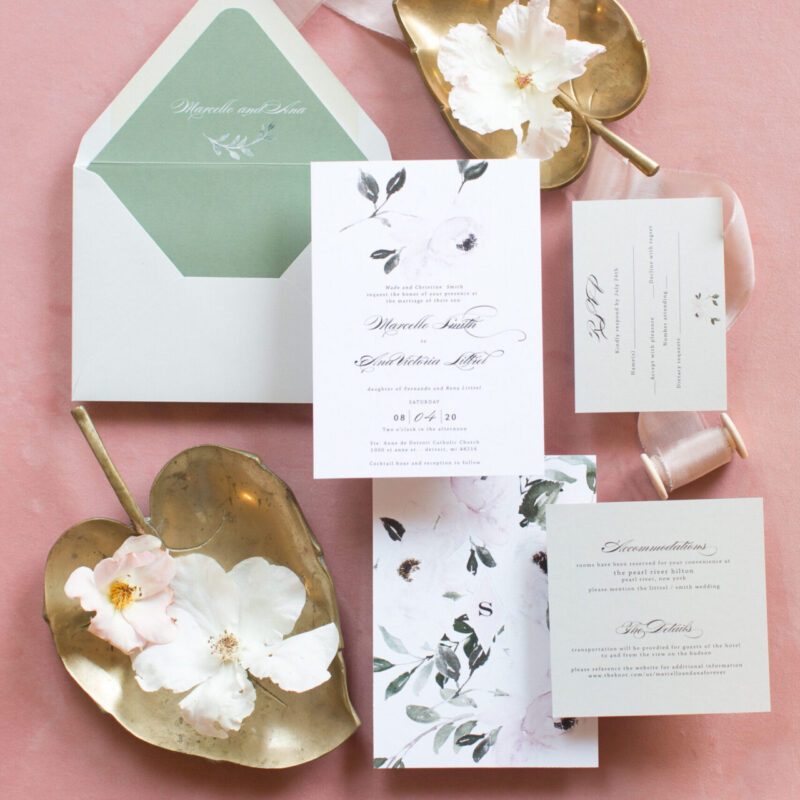 floral wedding invitations