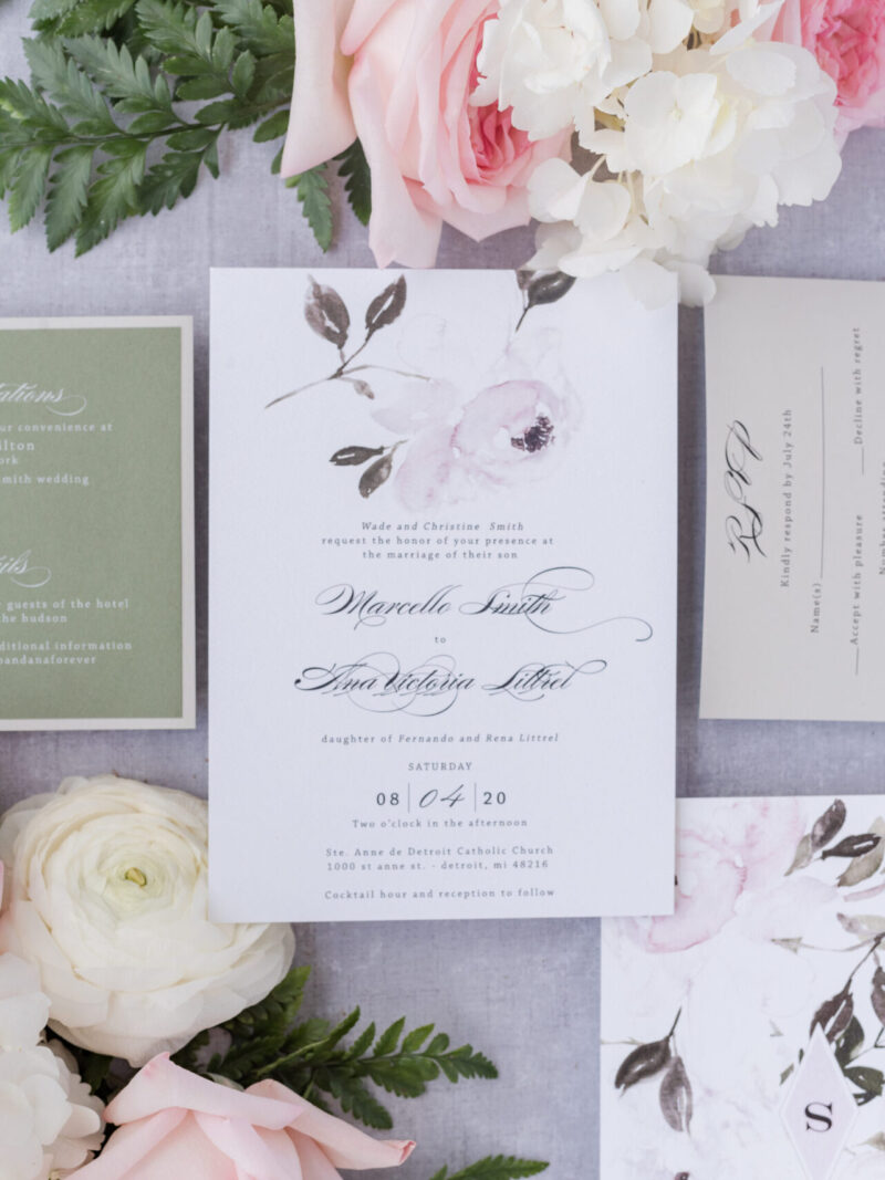 rose wedding invitations