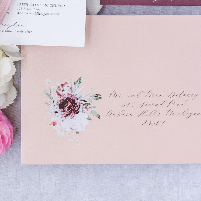 envelope print with flowers