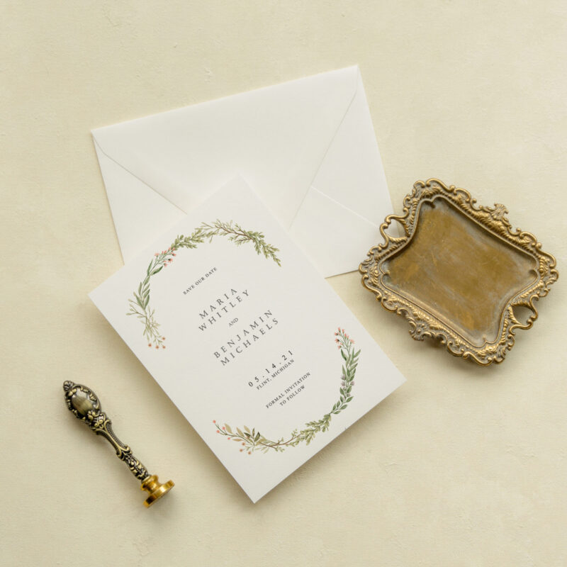 Save the date card - Brussels design