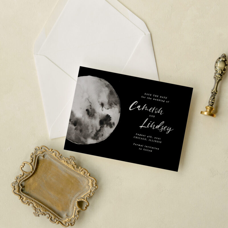 Save the date card - Lunar design