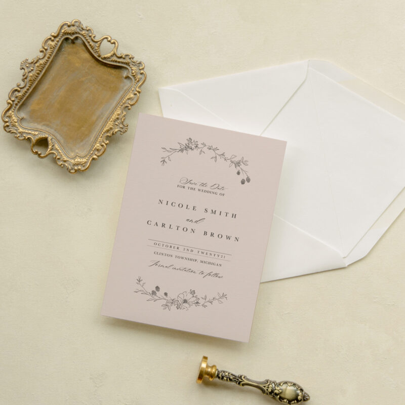 Save the date card - Megara design