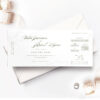 white rsvp card with envelope