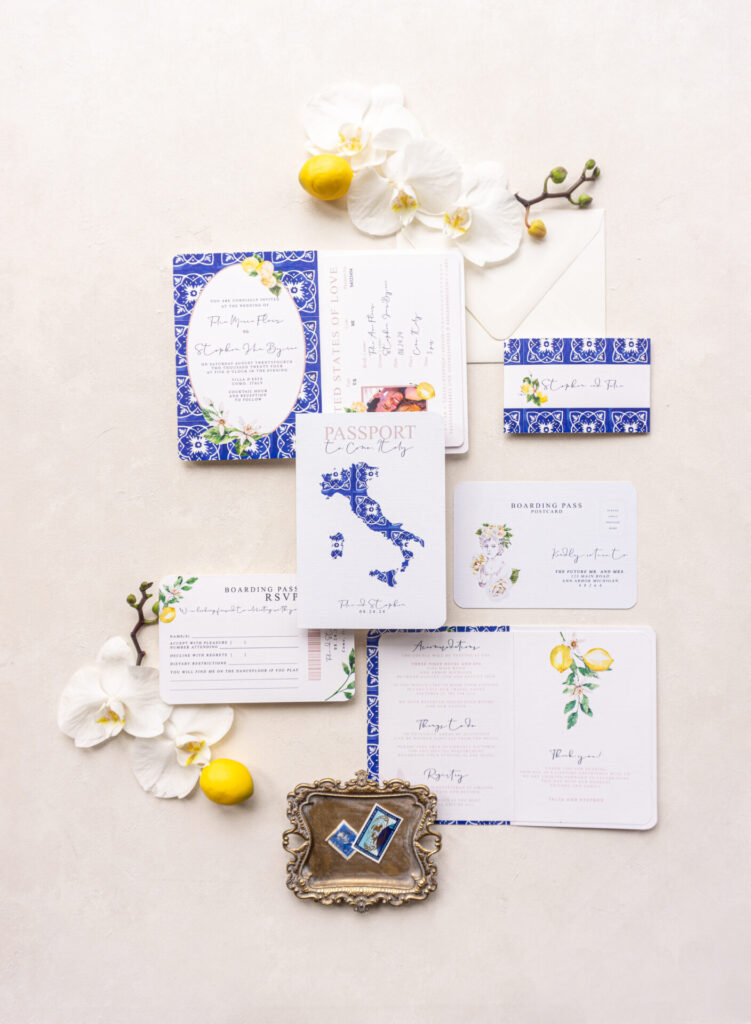 italian wedding invitation passport