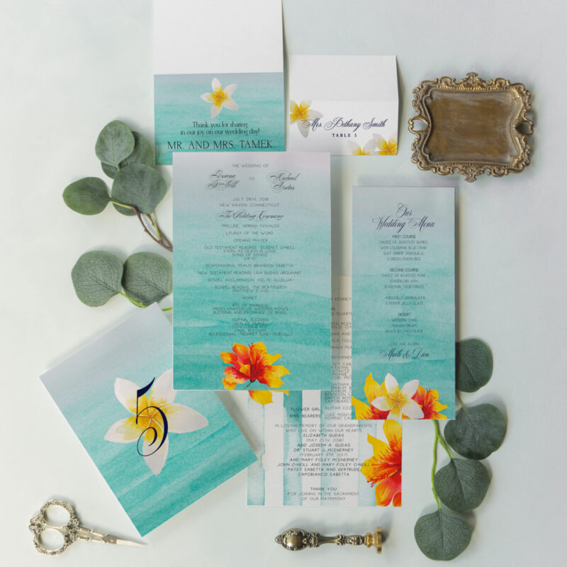 Wedding accessories - Plumeria design