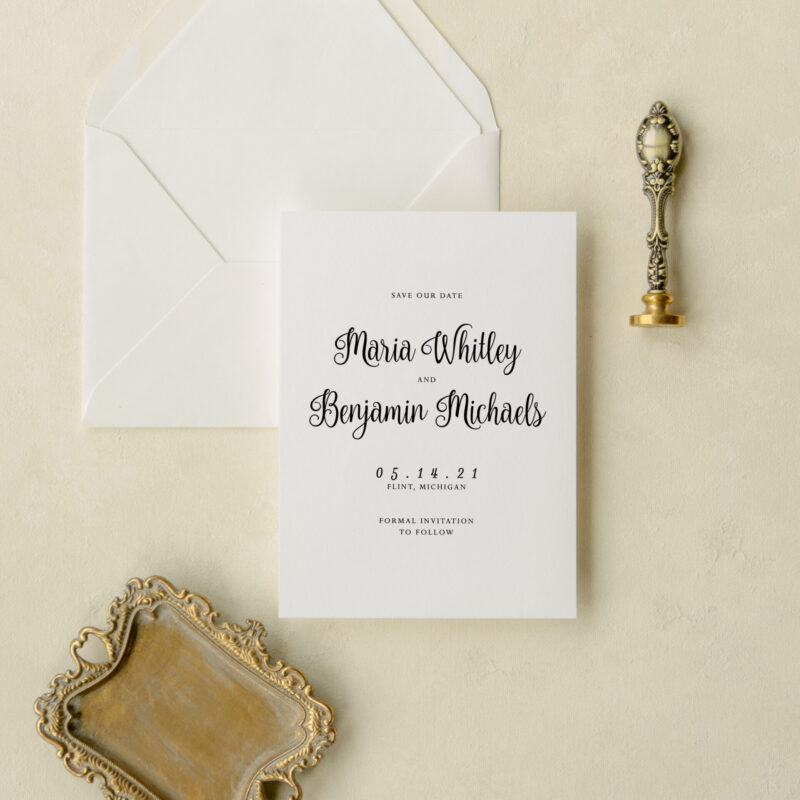 Save the date card - Bergamot design