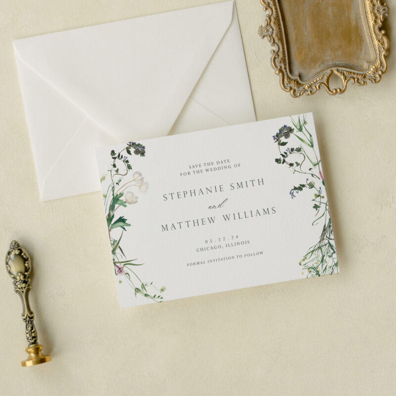 Save the date card - Aurora design