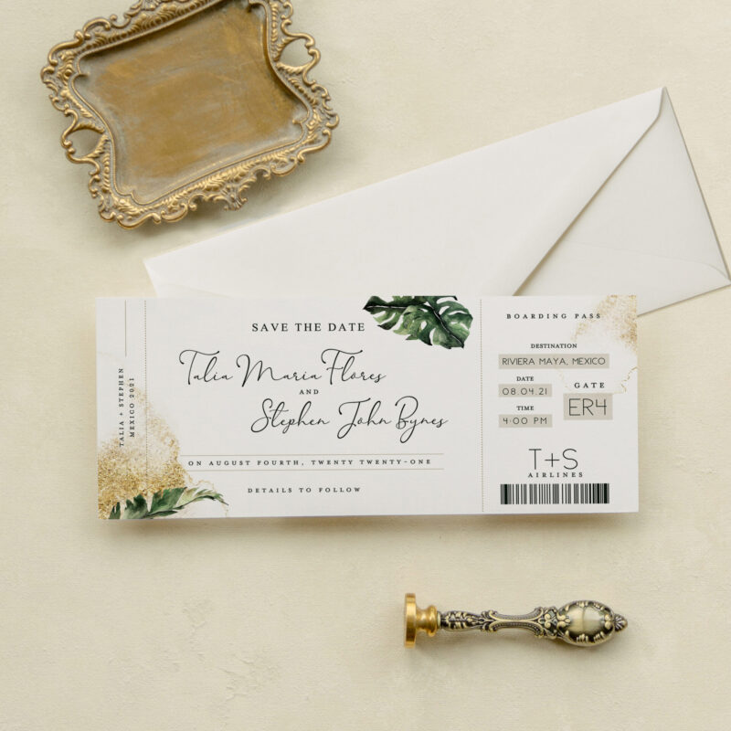 Save the date card - Bali design